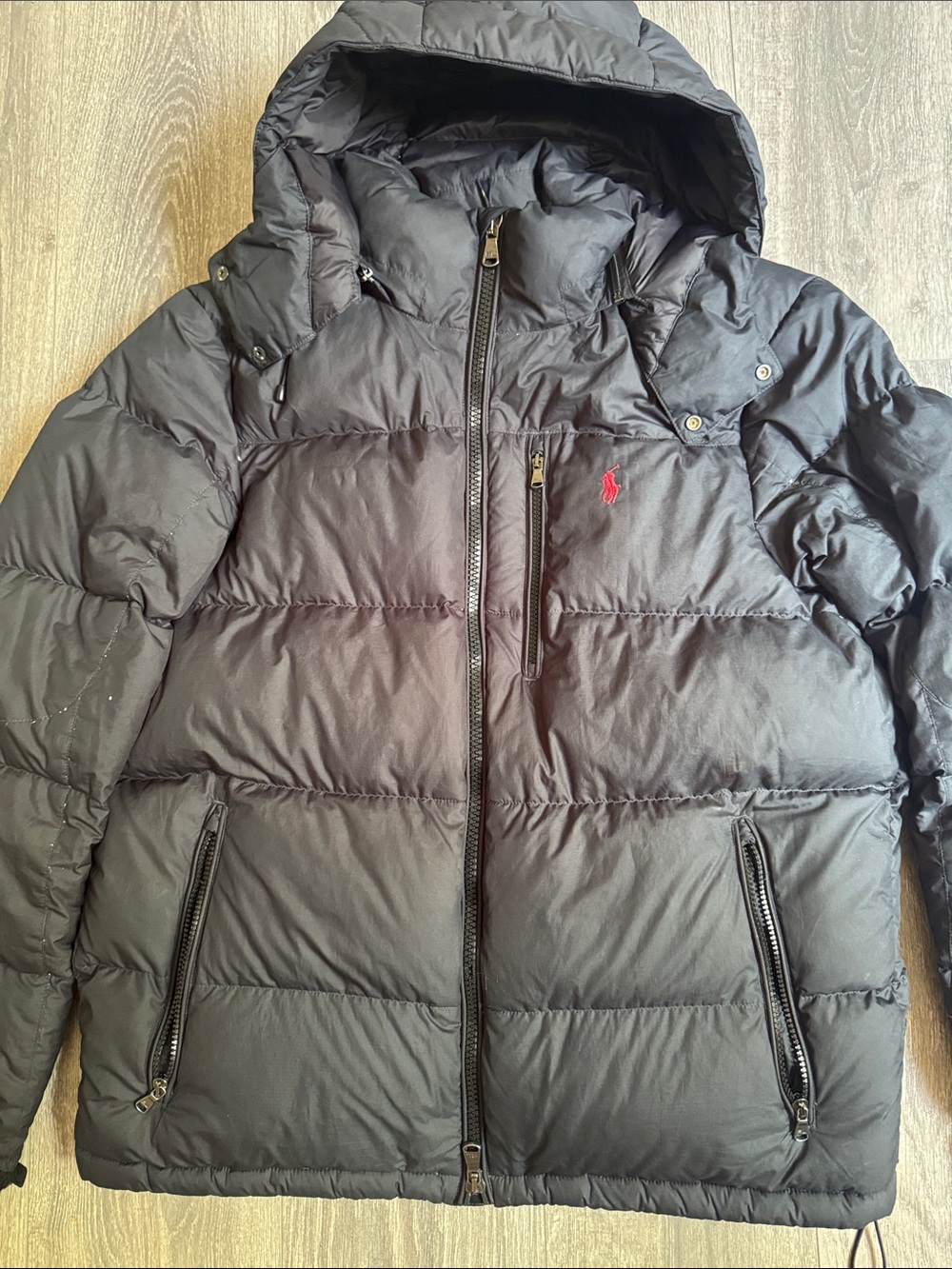 Polo by Ralph Lauren Black Hooded Quilted Down Puffer Jacket - Picture 3 of 16